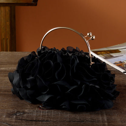 Floral Polyester Banquet Bag Suitcase in Black Red and Champagne - banquet bag