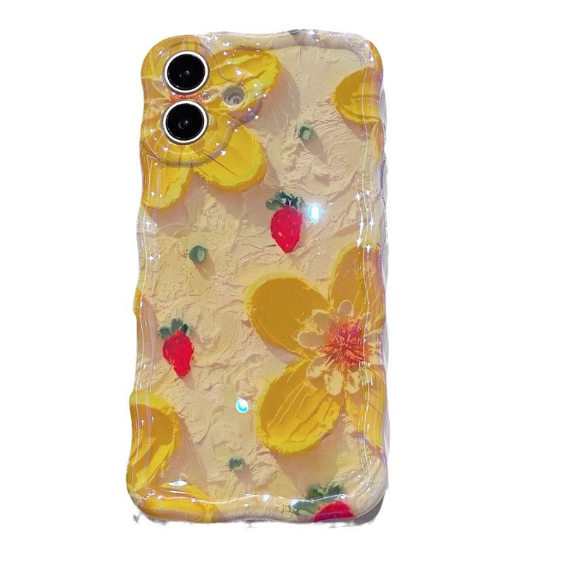 Floral Silicone Case for Pro Max iPhone13 iPhone 11 12 14 Fall Protection - pro max iphone13 iphone14 oil painting