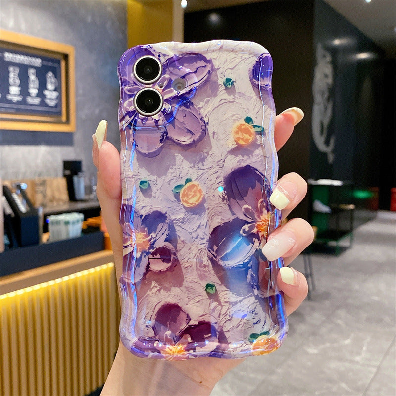 Floral Silicone Case for Pro Max iPhone13 iPhone 11 12 14 Fall Protection - pro max iphone13 iphone14 oil painting