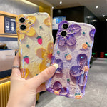 Floral Silicone Case for Pro Max iPhone13 iPhone 11 12 14 Fall Protection - pro max iphone13 iphone14 oil painting