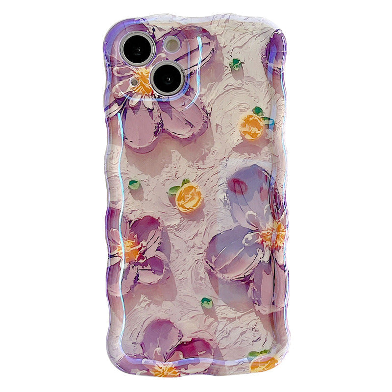 Floral Silicone Case for Pro Max iPhone13 iPhone 11 12 14 Fall Protection - pro max iphone13 iphone14 oil painting