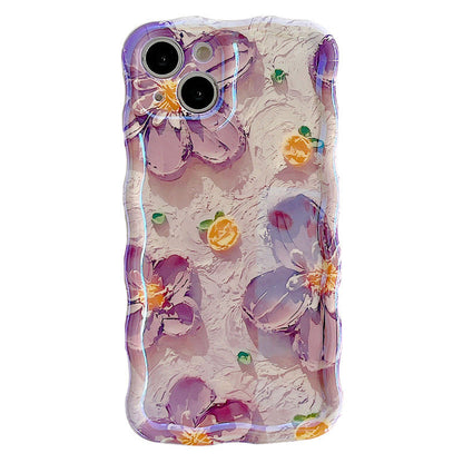 Floral Silicone Case for Pro Max iPhone13 iPhone 11 12 14 Fall Protection - pro max iphone13 iphone14 oil painting