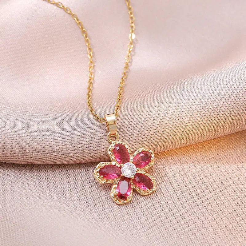 Flower Niche Design Pendant Elegant Necklace