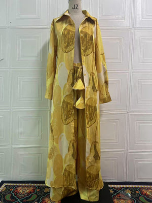 Flowers and Plants Fabric Polyester Pants with Long Sleeves in Multiple Sizes - Teleplus Flower Plant Pattern for Women