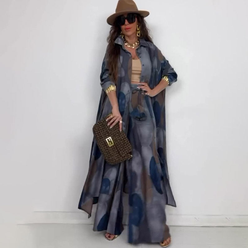 Flowers and Plants Fabric Polyester Pants with Long Sleeves in Multiple Sizes - Teleplus Flower Plant Pattern for Women