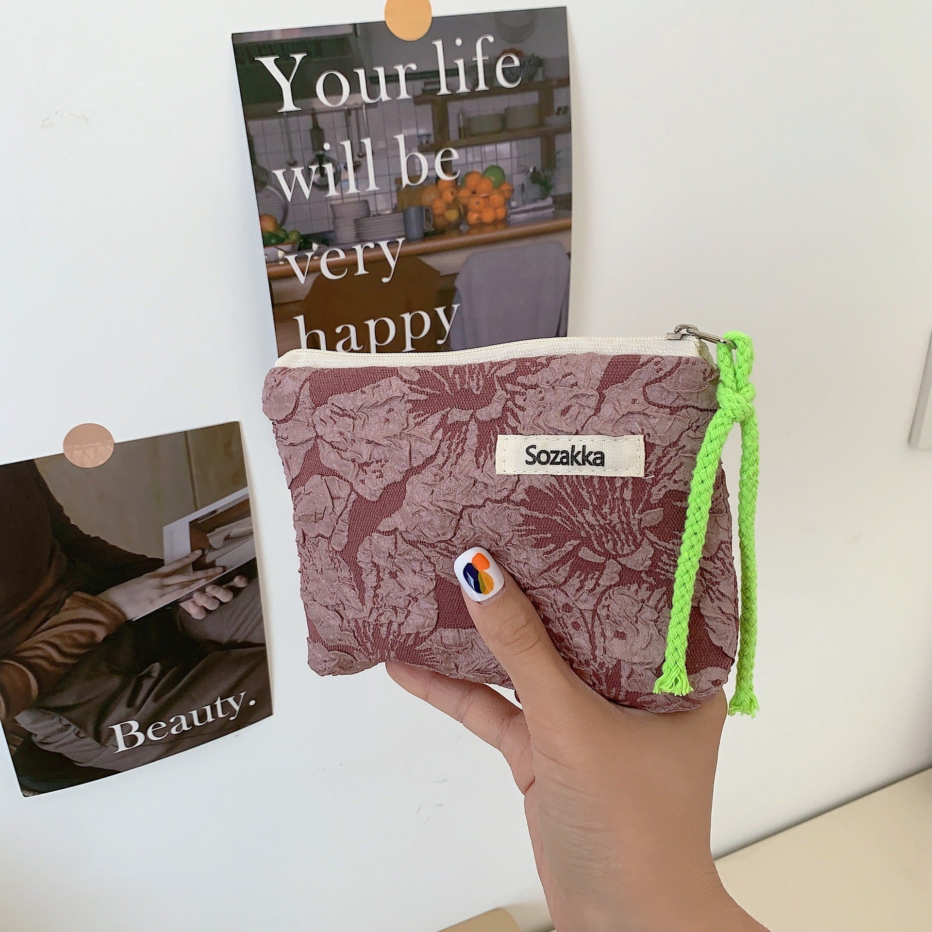 Flowers Lining Cotton Fabric with Pastoral and Grape Purple Patterns for US Tensile Strength - Bubble Big Flower Bag