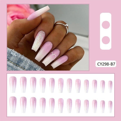 Flowers Love CY298-B7 Fake Nail Patch for European and American Wear Armor - Teleplus fake nail patch wear armor