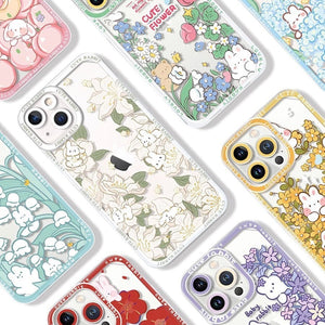 Flowers Rabbit Phone Case with Angel Eyes and Anti Fall Protection - for flowers rabbit anti fall phone case