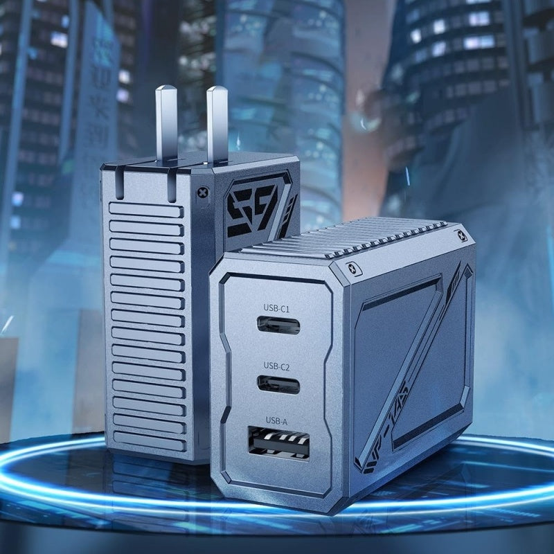 Foldable Pin 65W Charger with Type-C ABS PC Input Ideal for Travel - Power-Hungry Gadgets foldable pin 65w