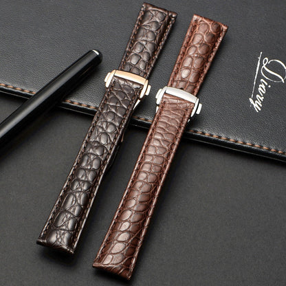 Folding Buckle Leather Watch Strap - Folding Buckle Leather Watch Strap in Gold or Silver