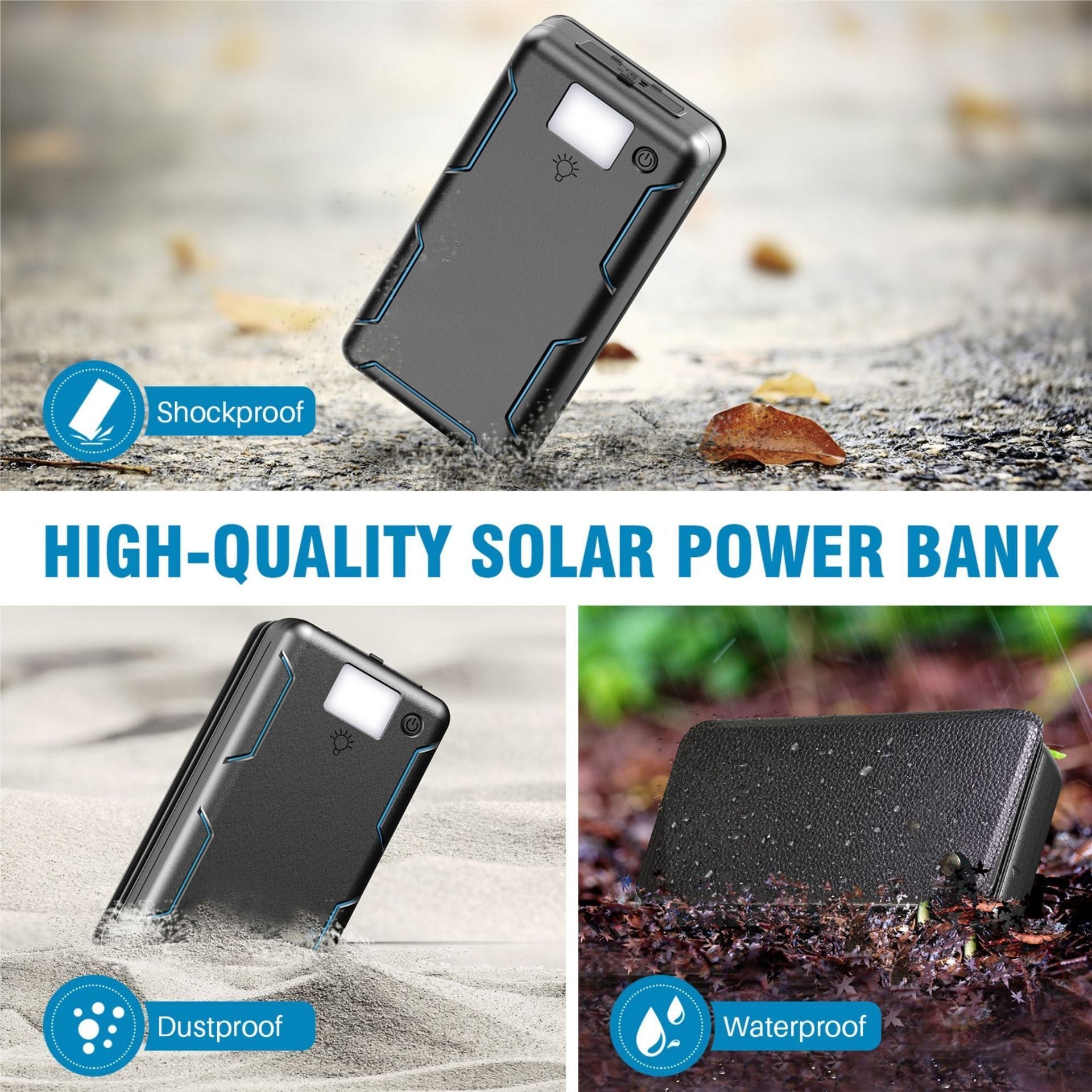 Folding Fast Charge Solar Charging Unit 20000 MA Large Capacity Portable Outdoor Folding Mobile Power Supply - Folding