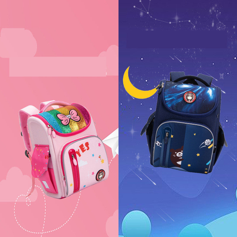 Folding Lightweight Light Weight Comfortable And Breathable Schoolbag For Junior Students - Starry Bear Split Schoolbag