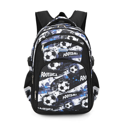 Football Schoolbag Elementary School Boy - Score Big with Football Black Schoolbag Fun