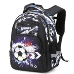 Football Schoolbag Elementary School Boy - Score Big with Football Black Schoolbag Fun