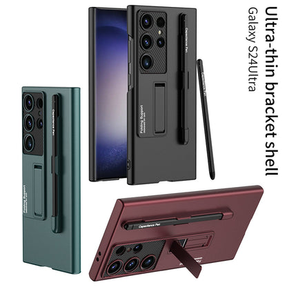 Forest Green Pen Slot Phone Case with Protective Hard Shell in Black and Silver - Teleplus pen slot phone case