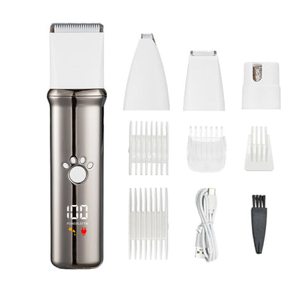 Four Body Pet Shaver with Replacement Head and Charging Cable for Dogs - Teleplus four body pet shaver