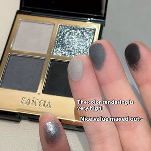 Four Colors Eye Shadow Palette with Earth Tone Smoky Makeup and Powder Brown - Teleplus four colors eye shadow powder
