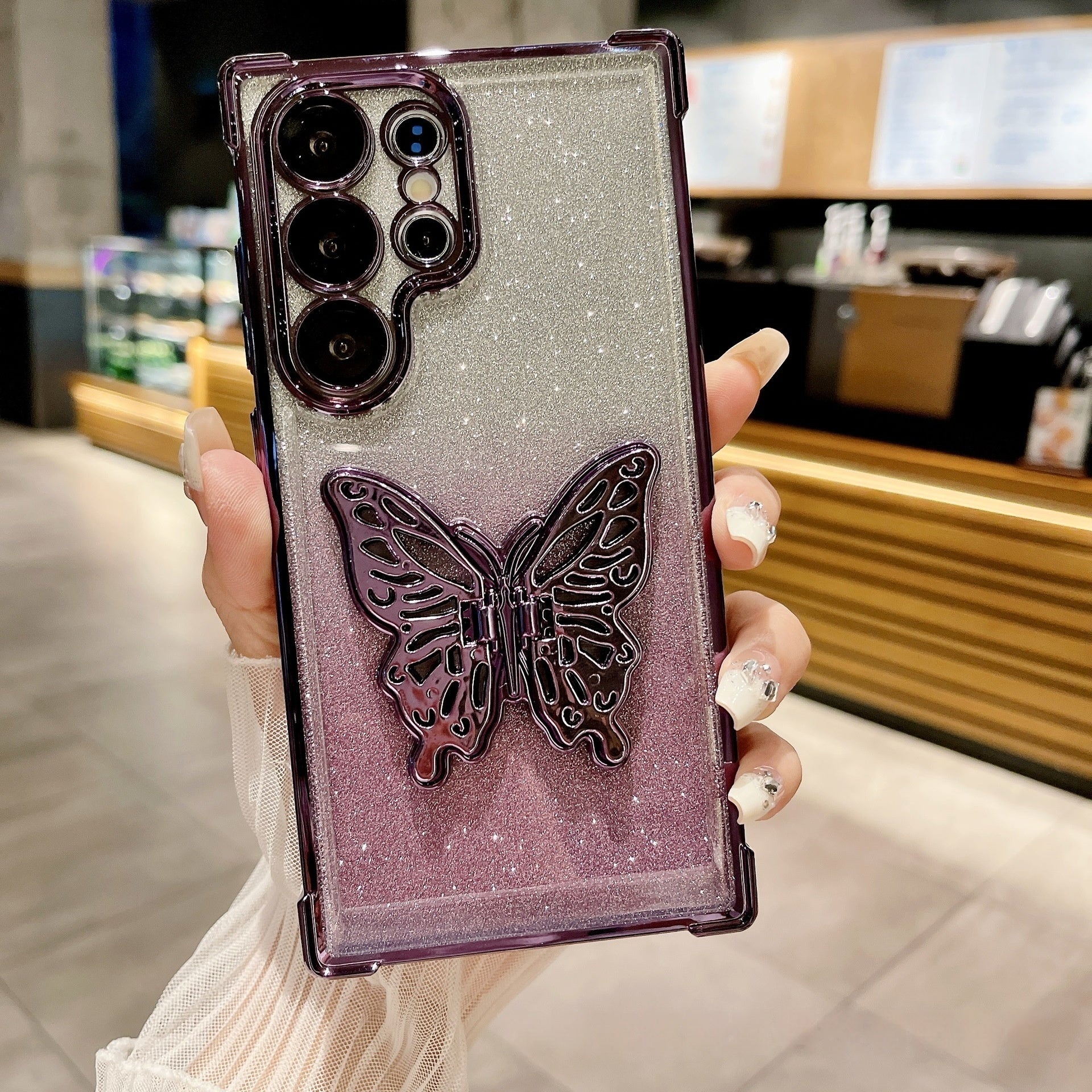 Four Corner Anti Drop Butterfly Stand Phone Case - Four Corner Anti Drop Butterfly Stand Phone Case