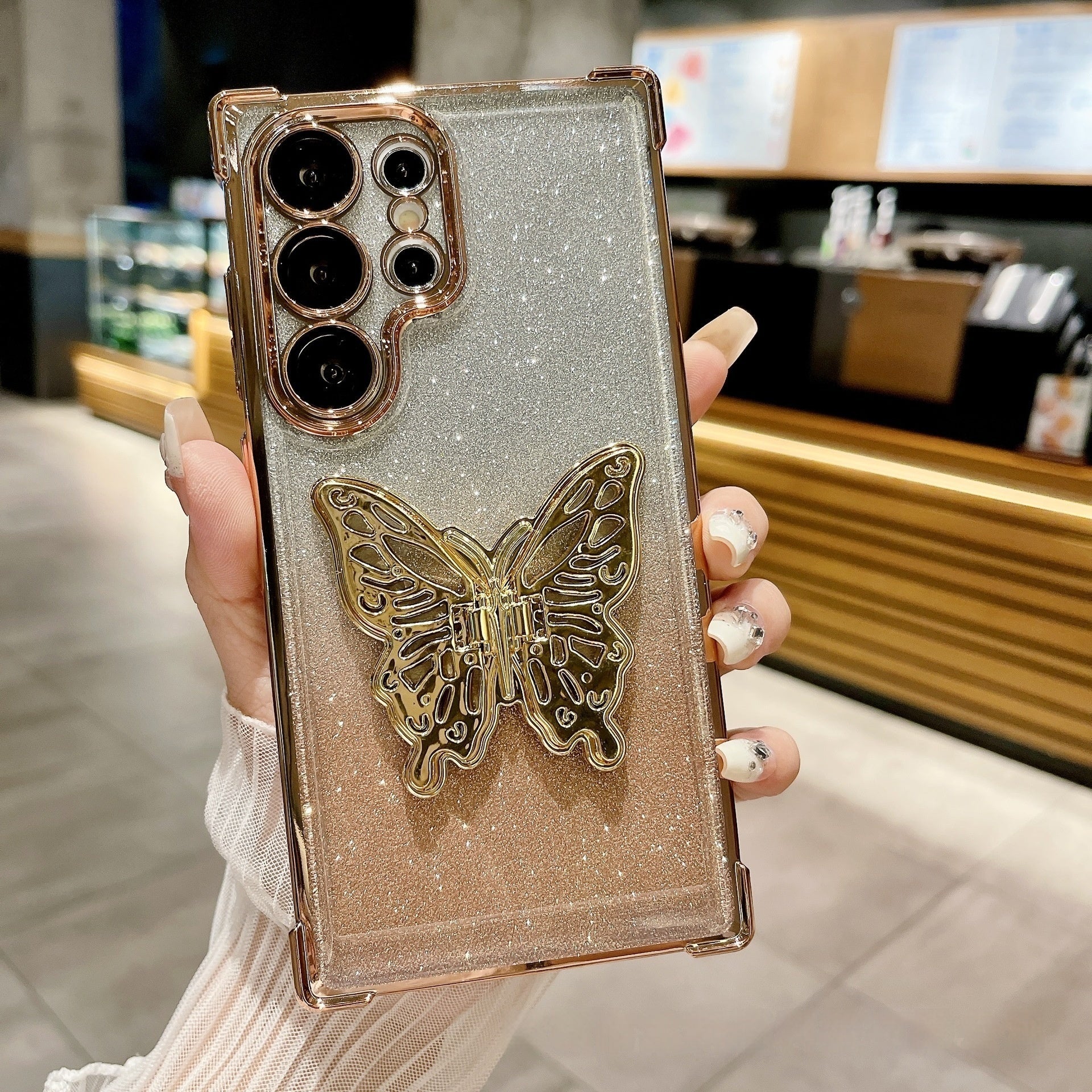 Four Corner Anti Drop Butterfly Stand Phone Case - Four Corner Anti Drop Butterfly Stand Phone Case