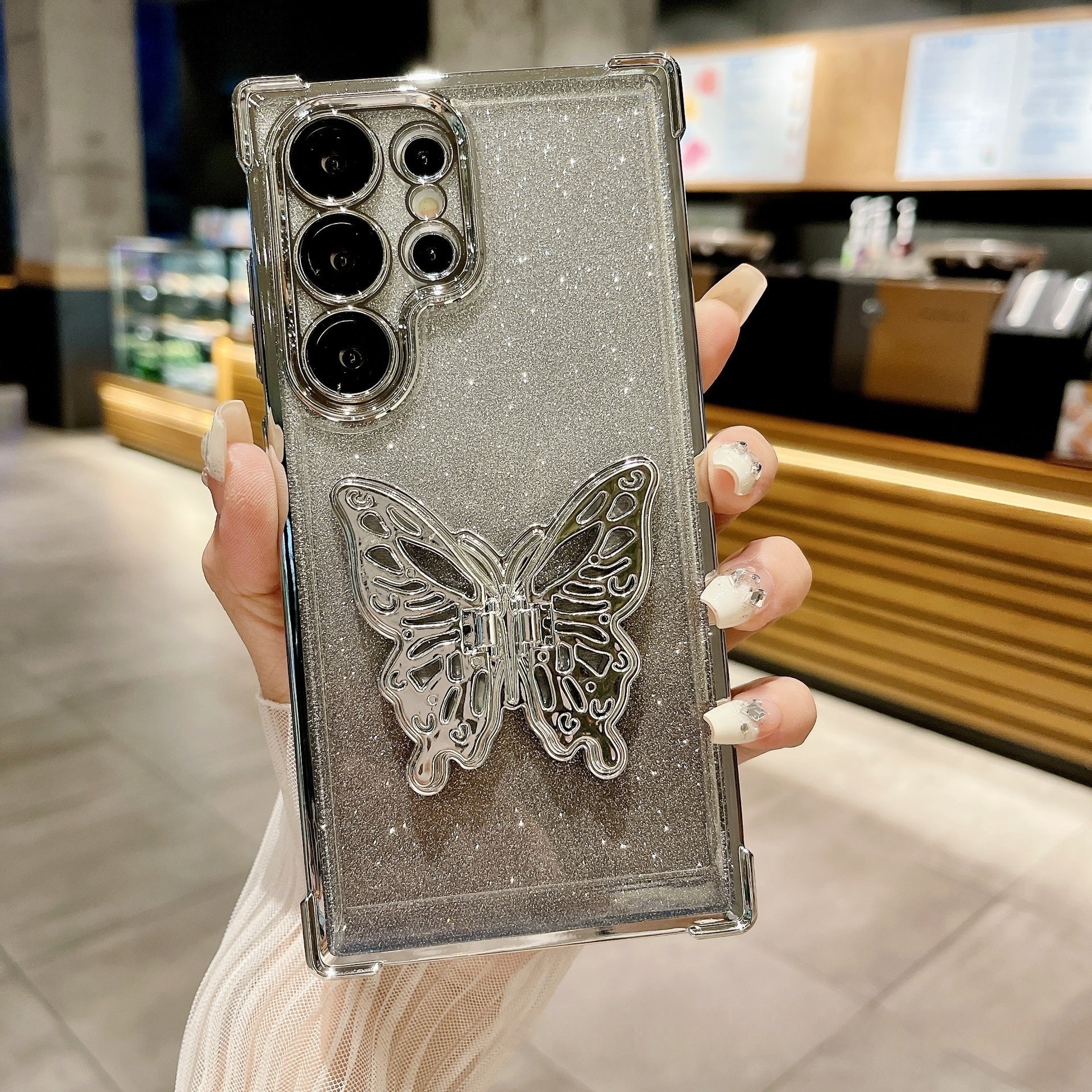 Four Corner Anti Drop Butterfly Stand Phone Case - Four Corner Anti Drop Butterfly Stand Phone Case