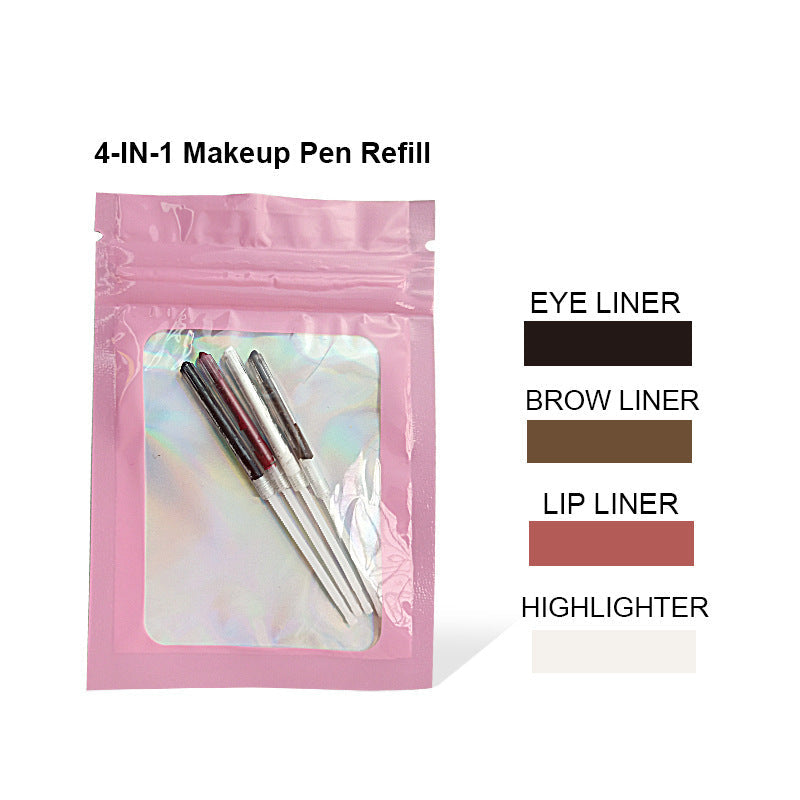 Four In One Eyebrow Pencil Lip Gloss Eyeliner Makeup Pencil - Four In One Eyebrow Pencil for Glamorous Mischief