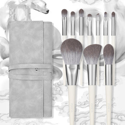Fox Tail Nano Makeup Brush Set with Storage Bag and Wooden Handles - Teleplus fox tail nano storage bag makeup brush