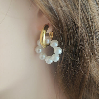 French Classic Artificial Pearl Western Style Donut Baroque Style Earrings - Earrings So Fancy They Might Just Say Ooh