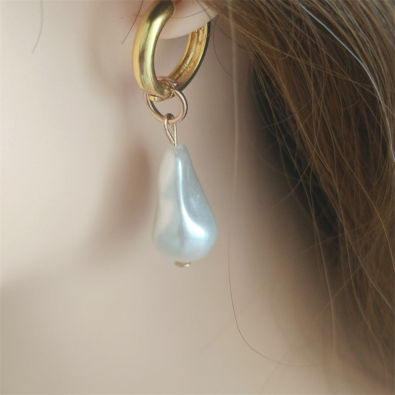 French Classic Artificial Pearl Western Style Donut Baroque Style Earrings - Earrings So Fancy They Might Just Say Ooh