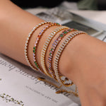 French Entry Lux Cold Wind Elegant Graceful Titanium Steel Bracelet - Elegant E330 Gold White Zircon Bracelet for Women