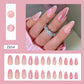 French Flower Nail Patches with Almond Tips and Wear Armor Glue - Teleplus Tip eye wear armor almond nail tip
