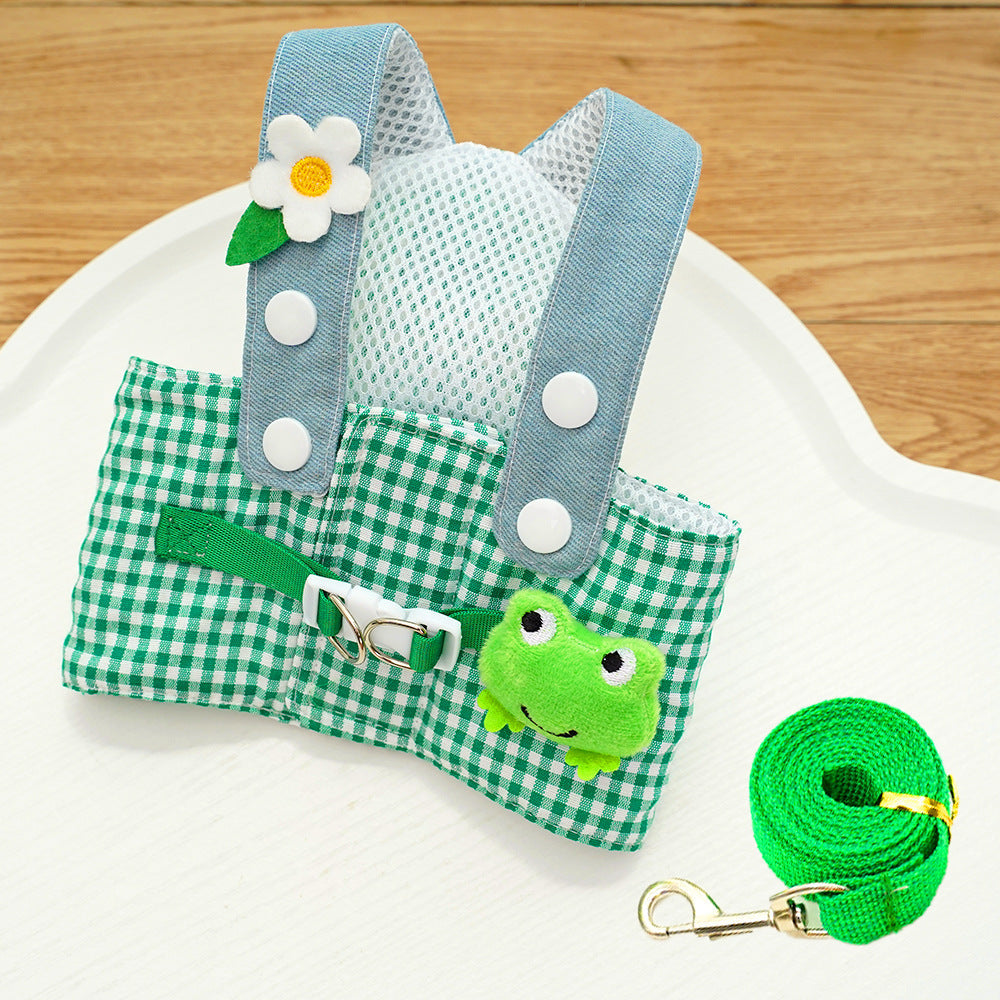 French Fries Dog Harness Set with Hat XS Chest Circumference 30cm - chest circumference french fries lead rope