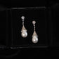 French Style Classic Retro High-grade Light Luxury Temperament Shining Water Drop Pearl Earrings - Dazzle Like a French