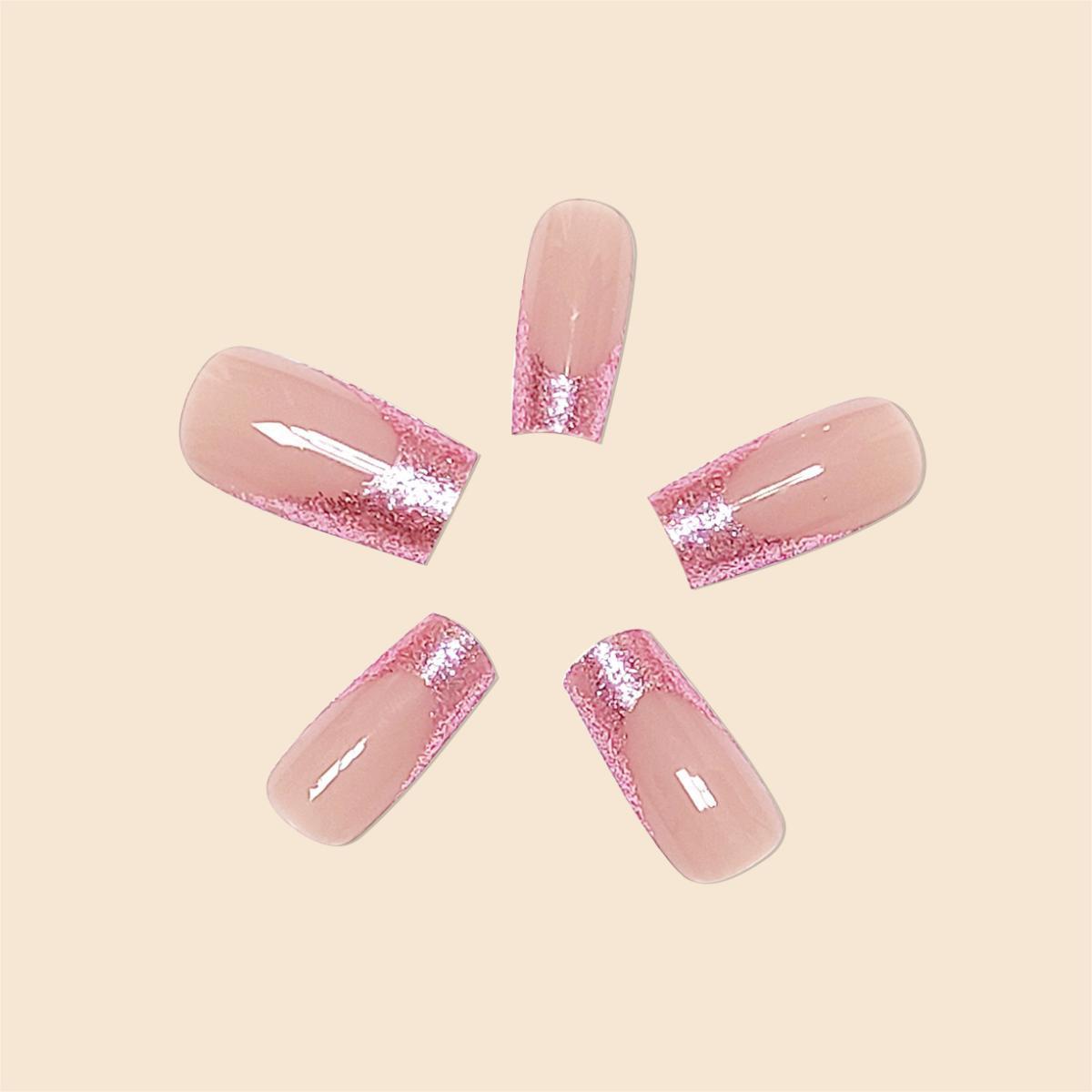 French Style Nail Stickers with Glitter Tip for Elegant Art - Teleplus Nails long water pipe nail tip glitter french