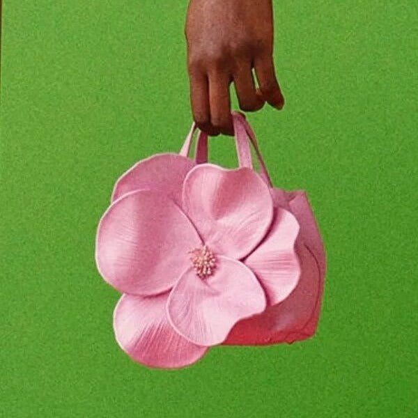 French Style Petal Flower Tote Bag with Chain and Multiple Colors - in french style petal flower tote bag
