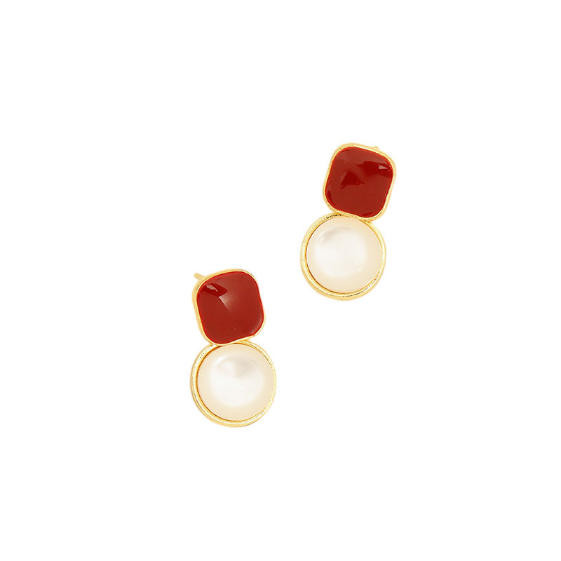 French Style Retro Stud Earrings Simple Buttons Elegant Dripping Earrings - Chic Earrings That Drip Elegance Like