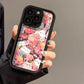 Frosted Advanced Full Screen Cat Flower Phone Case - Screen Cat Bliss for Pro Max iPhones with Flowers