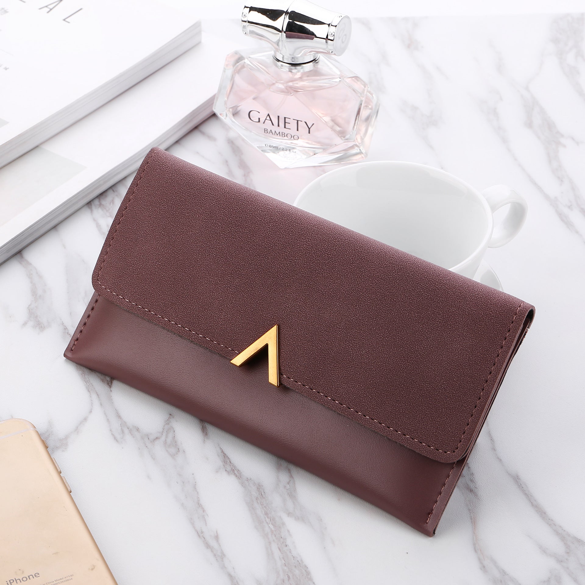 Frosted Color Solid Synthetic Leather Bag Lining for Women in the United States - Wallets That Match Your Mood