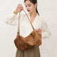 Frosted Idle Style Suede Crossbody Bag with Cowhide Suitcase Interior - Teleplus for Women frosted idle style suede