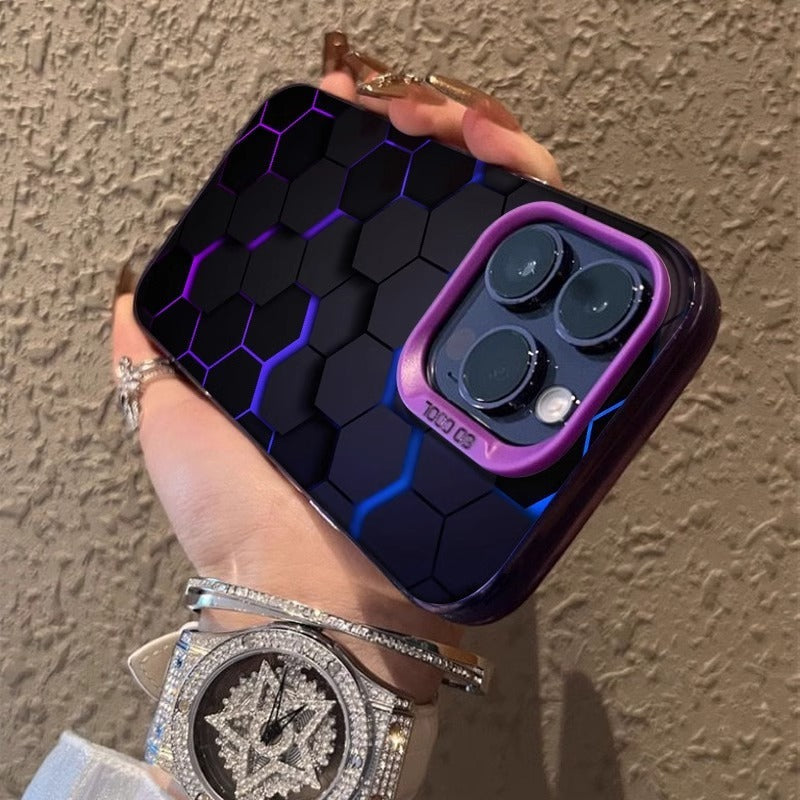 Frosted Premium Protective Case for Phone with Honeycomb Square Design - Teleplus frosted premium protective case phone