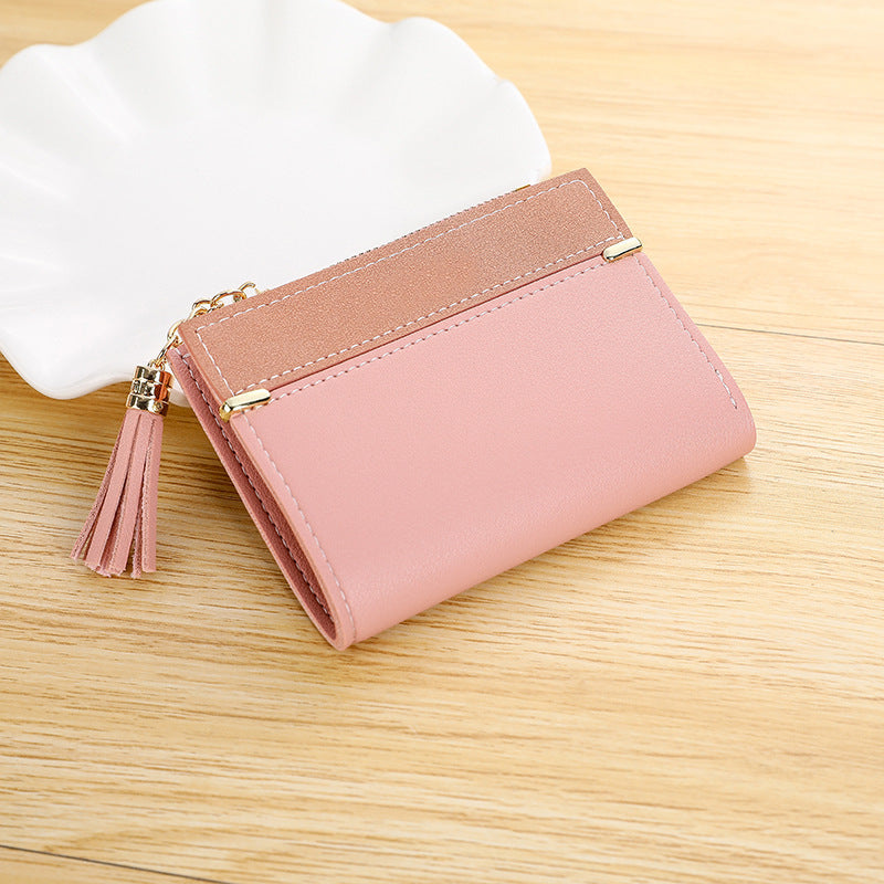 Frosted PU Leather Wallet with Tassel in Multiple Colors for Women US Buyers - So Funky It Might Just Dance