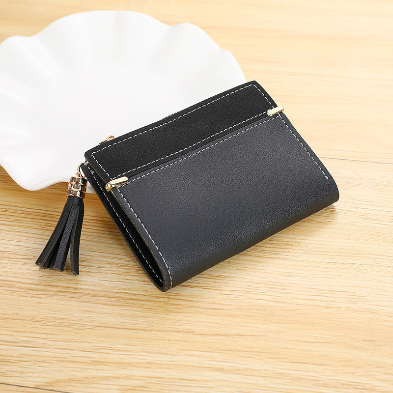 Frosted PU Leather Wallet with Tassel in Multiple Colors for Women US Buyers - So Funky It Might Just Dance