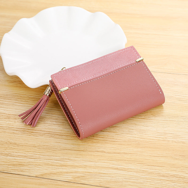Frosted PU Leather Wallet with Tassel in Multiple Colors for Women US Buyers - So Funky It Might Just Dance