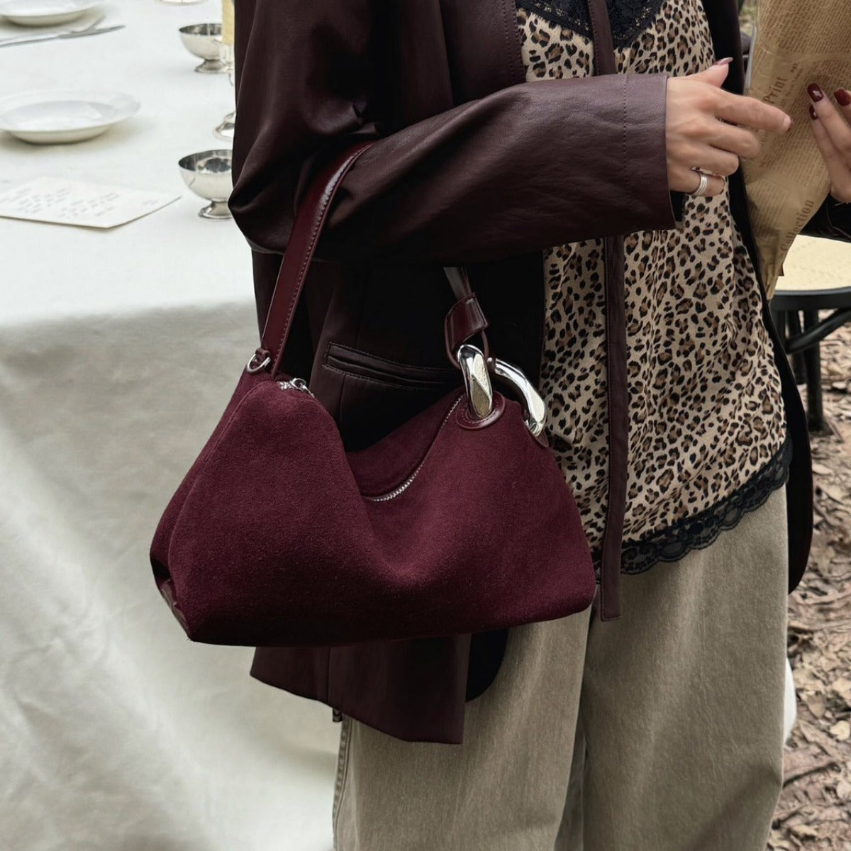 Frosted Suede Handbag Crossbody for Women High-Grade Matte Leather - Teleplus frosted suede handbag crossbody bag niche