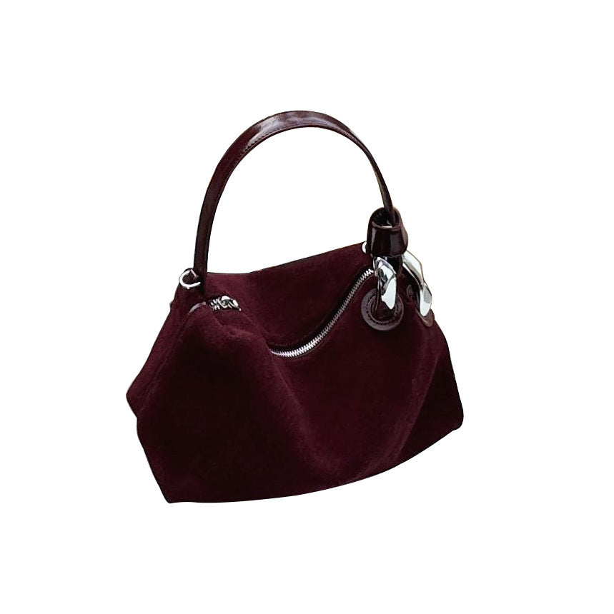 Frosted Suede Handbag Crossbody for Women High-Grade Matte Leather - Teleplus frosted suede handbag crossbody bag niche