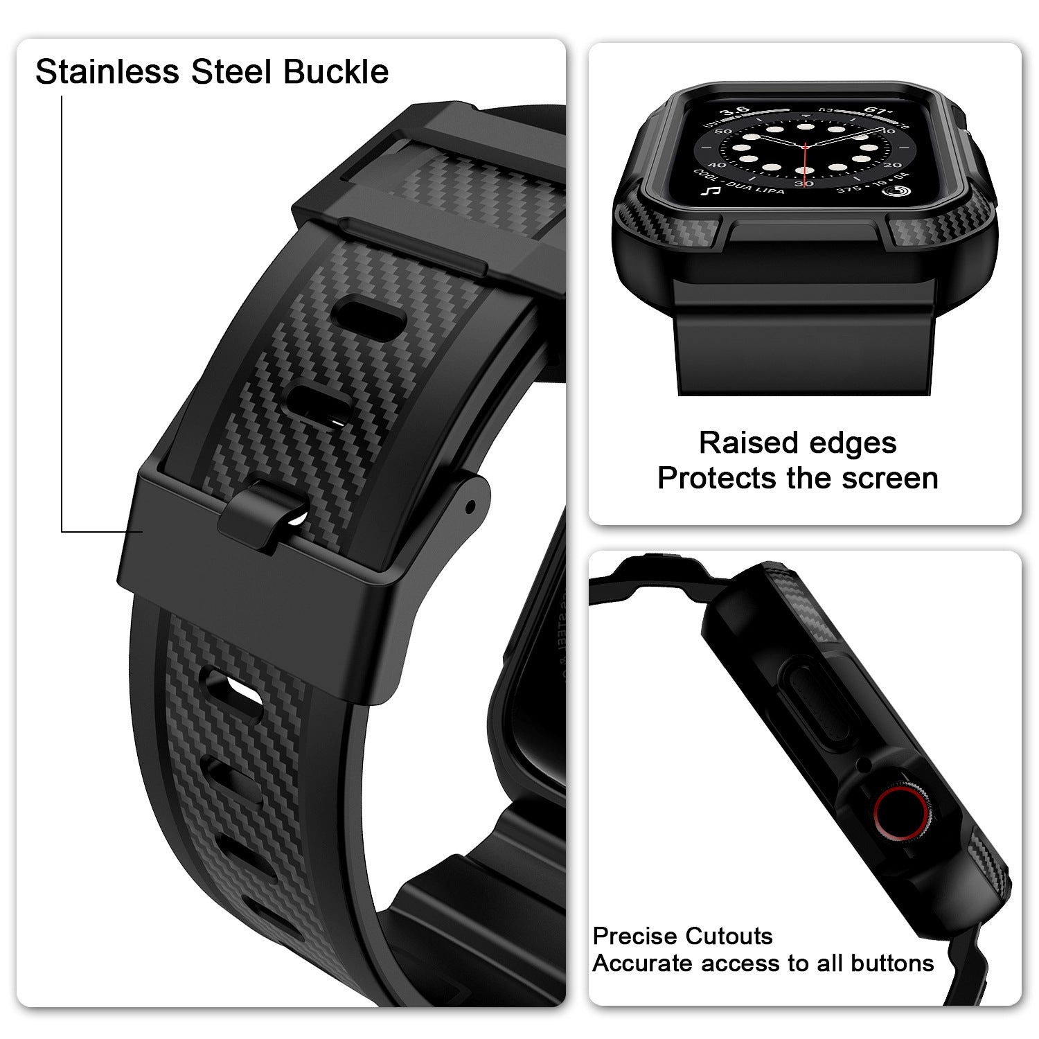 Frosted TPU Strap for Smart Watch Integrated Silicone Interface 38-44mm - smart watch integrated frosted tpu strap