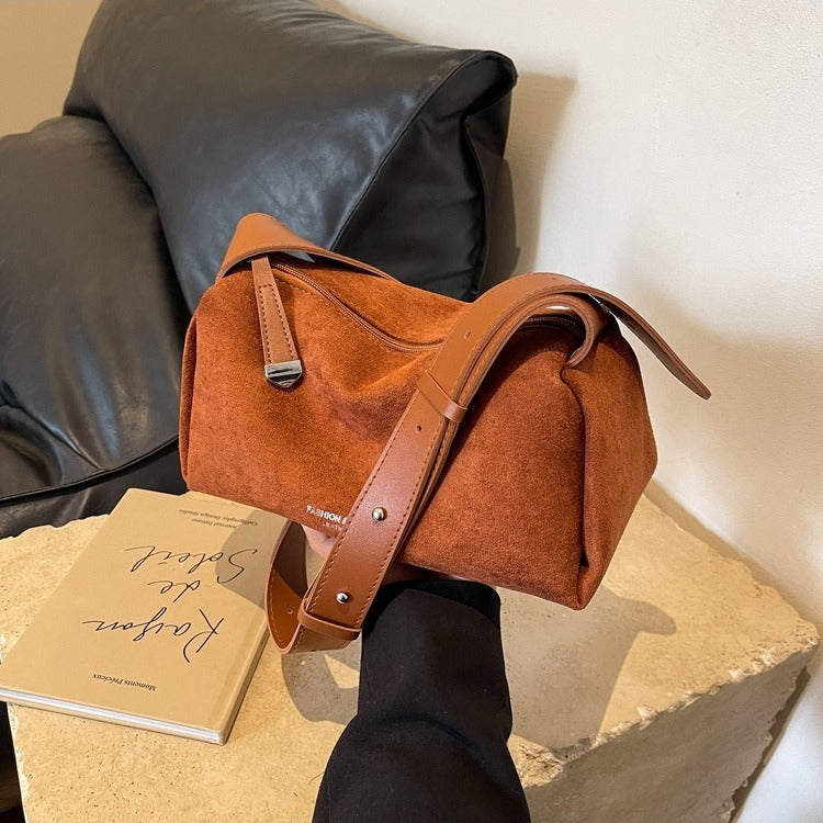 Frosted Vintage Shoulder Messenger Bag in Polyester with Brown and Black Options - frosted vintage shoulder messenger