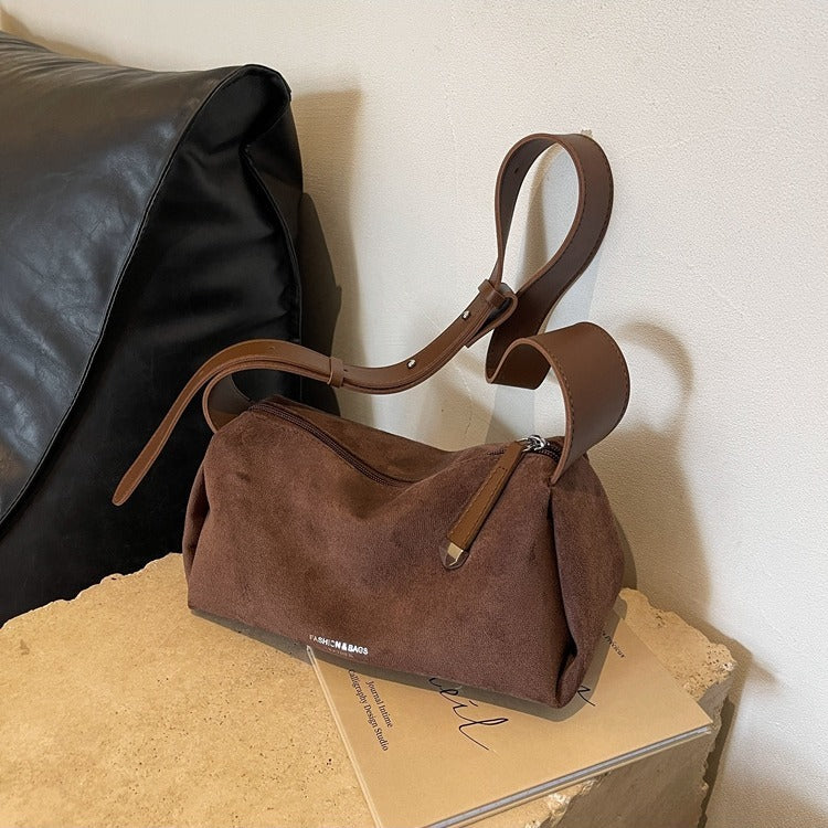 Frosted Vintage Shoulder Messenger Bag in Polyester with Brown and Black Options - frosted vintage shoulder messenger