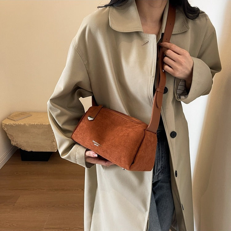 Frosted Vintage Shoulder Messenger Bag in Polyester with Brown and Black Options - frosted vintage shoulder messenger