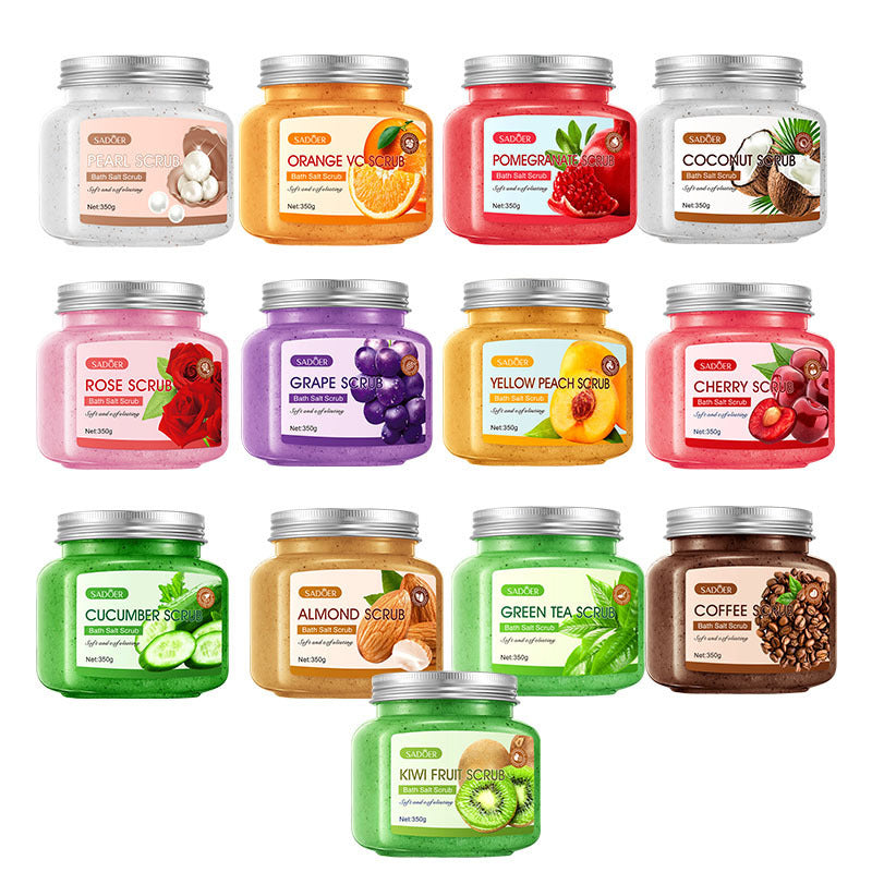 Fruit Exfoliating Cleansing Facial Scrub 350g with Kiwi Almond Cherry Grape Yellow Peach - facial scrub fruit