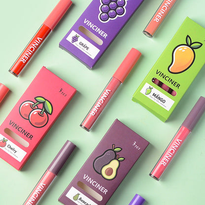 Fruits Lip Glaze Set with Matte Finish Nonstick Waterproof Moisturizing - fruits lip glaze set matte finish nonstick